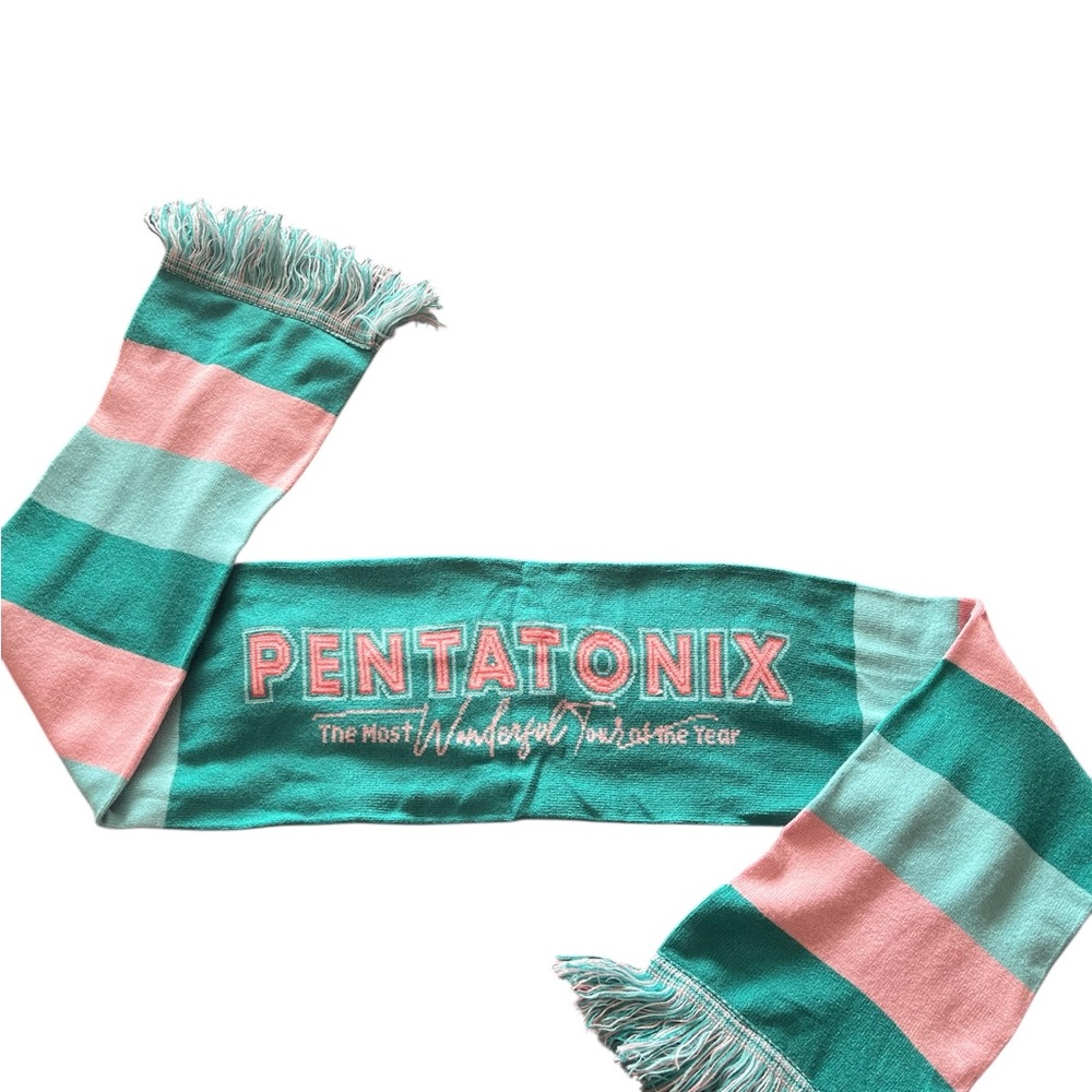 Pentatonix Striped Scarf Most Wonderful Tour of the Year Pink Teal Music